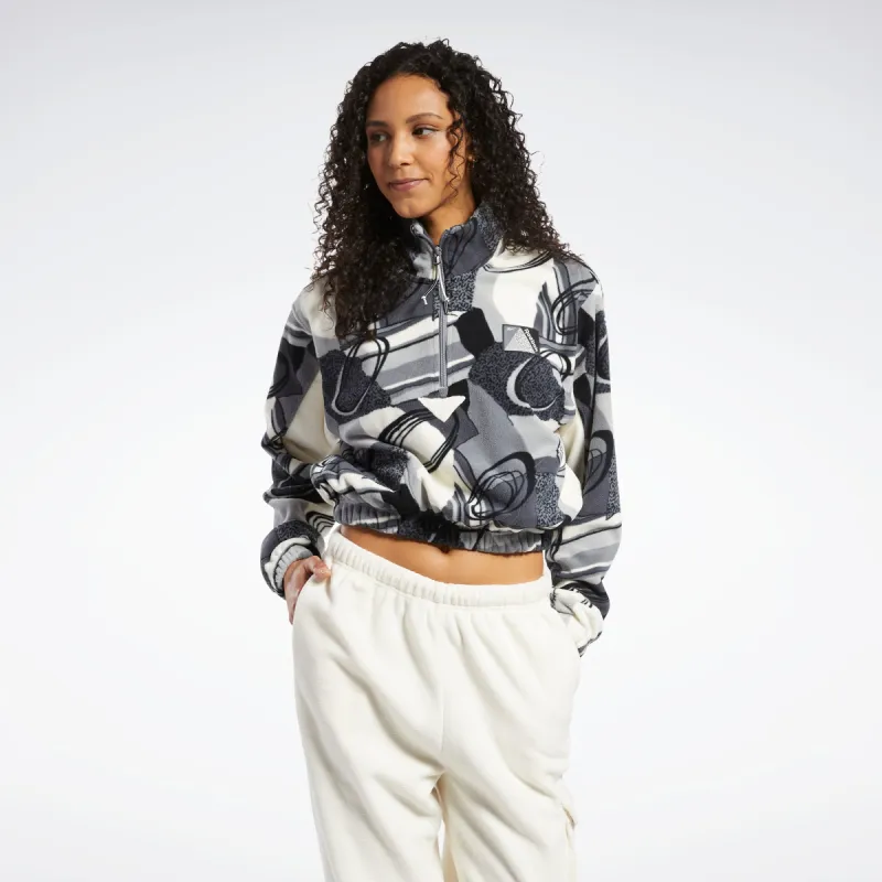 Reebok Apparel Women Classics Winter Print Half-Zip Sweatshirt Pugry5 made by Reebok