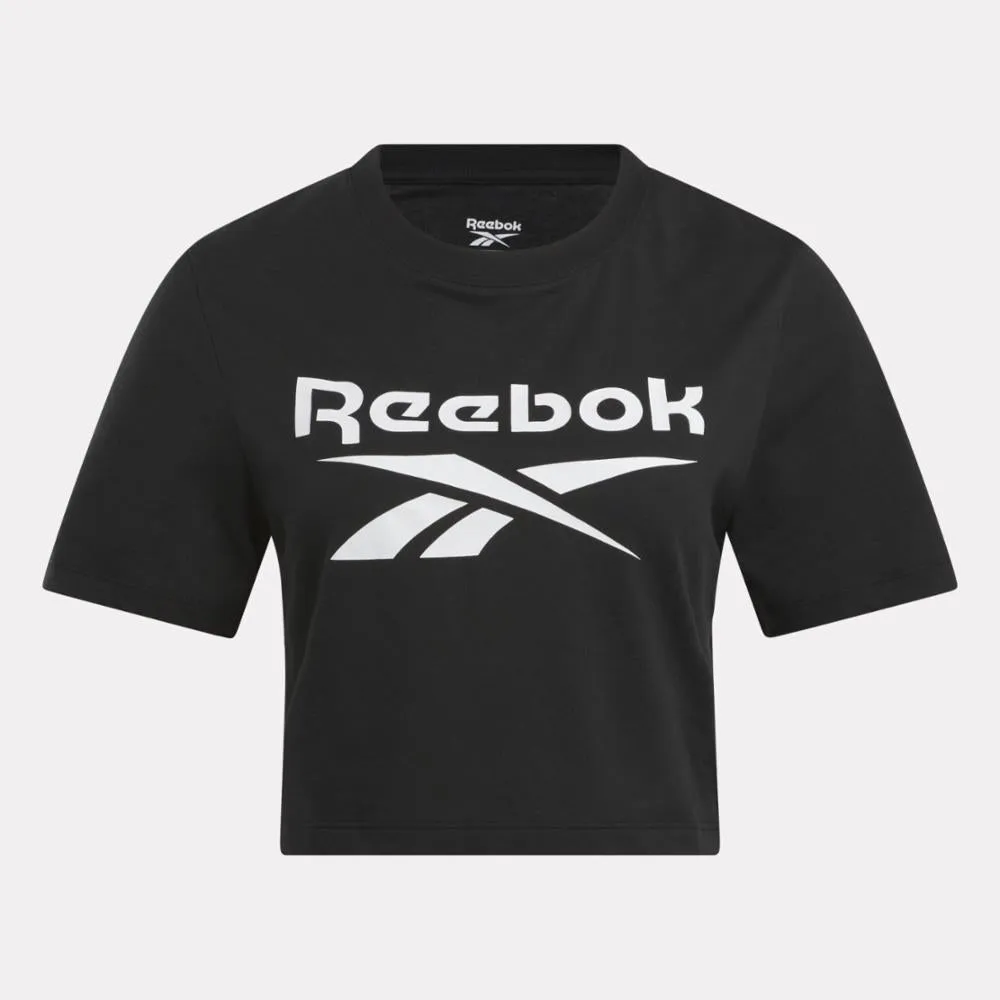 Reebok Apparel Women Reebok Identity Big Logo Crop T-Shirt BLACK sold by Reebok product image thumbnail 4