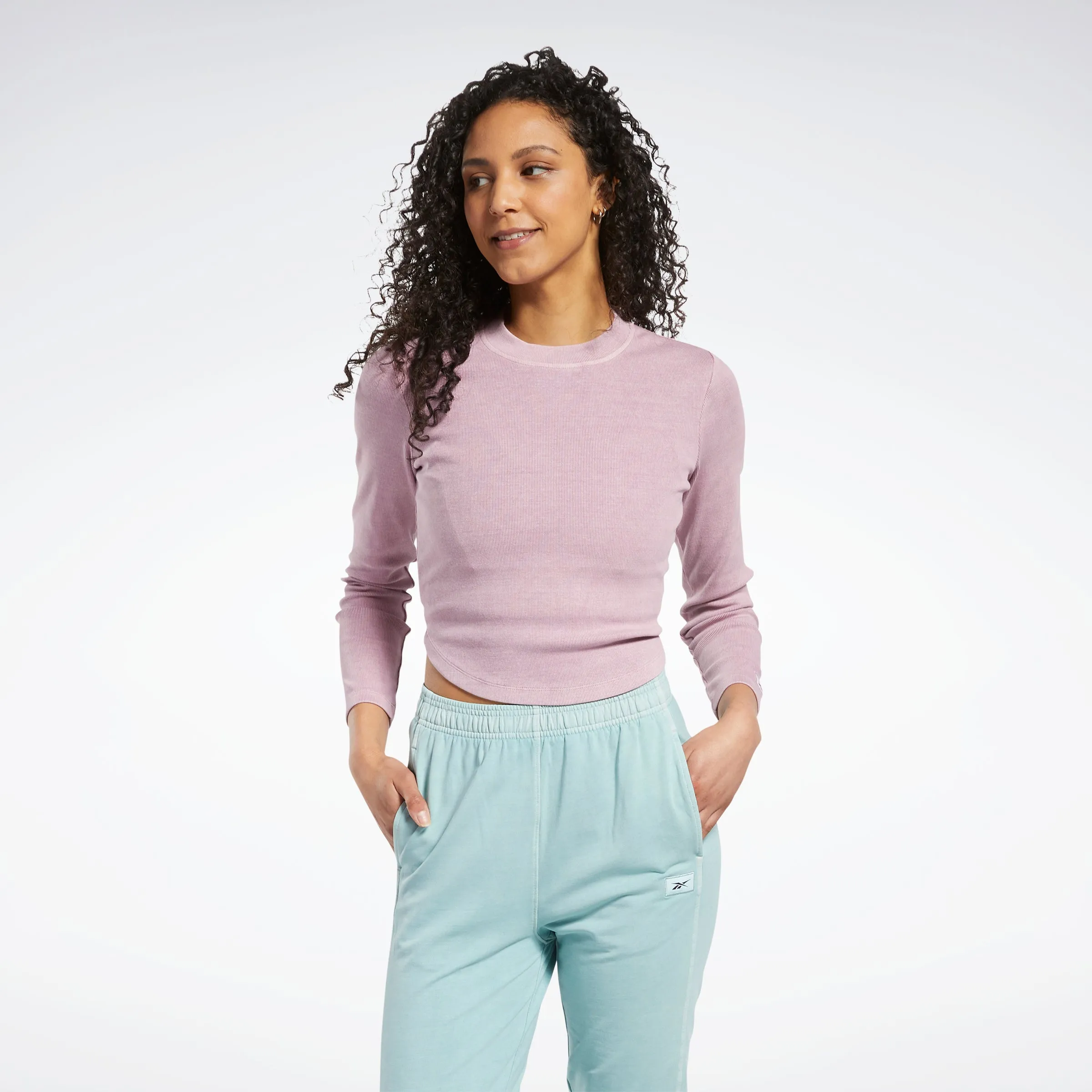 Reebok Apparel Women Classics Natural Dye Ribbed Long Sleeve Wrap Long-Sleeve Top Inflil sold by Reebok