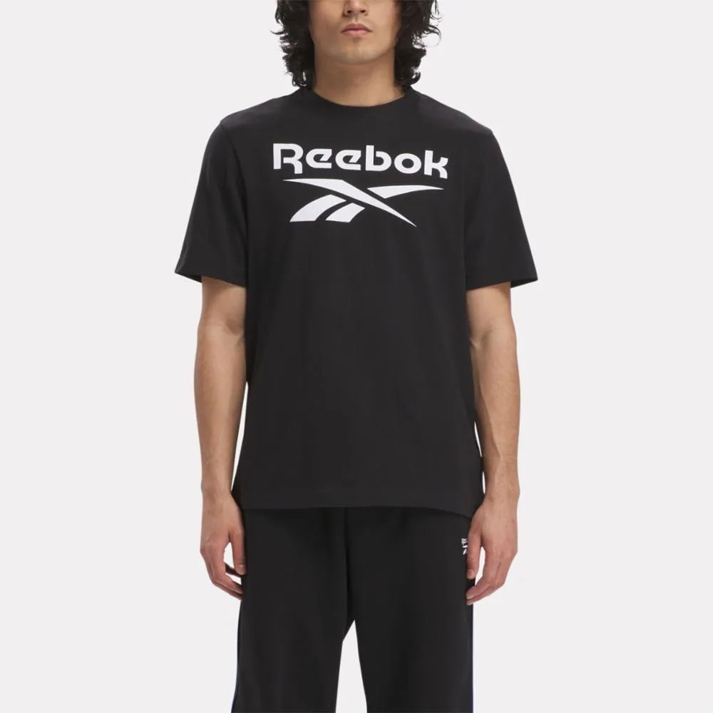 Reebok Apparel Men Reebok Identity Big Stacked Logo T-Shirt BLACK sold by Reebok