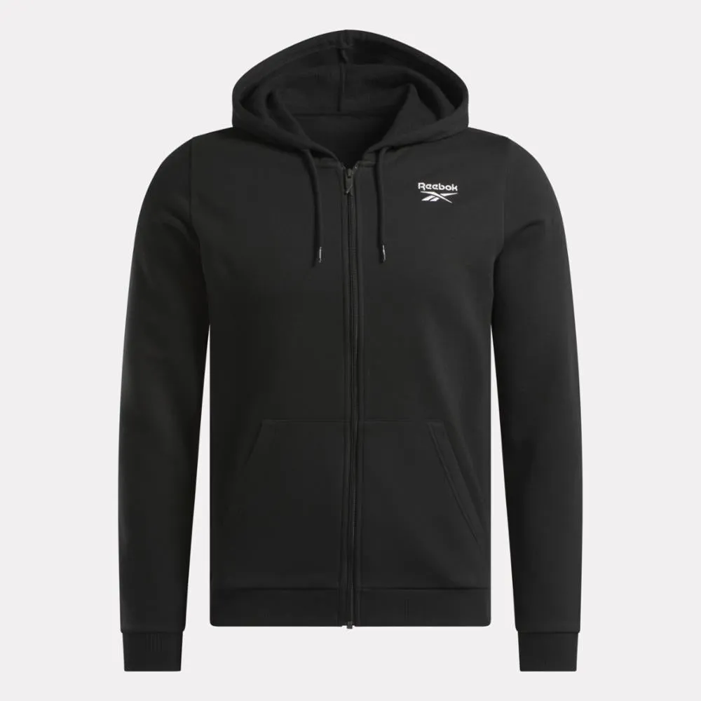 Reebok Apparel Men Reebok Identity Small Logo Fleece Full-Zip Hoodie BLACK sold by Reebok product image thumbnail 4