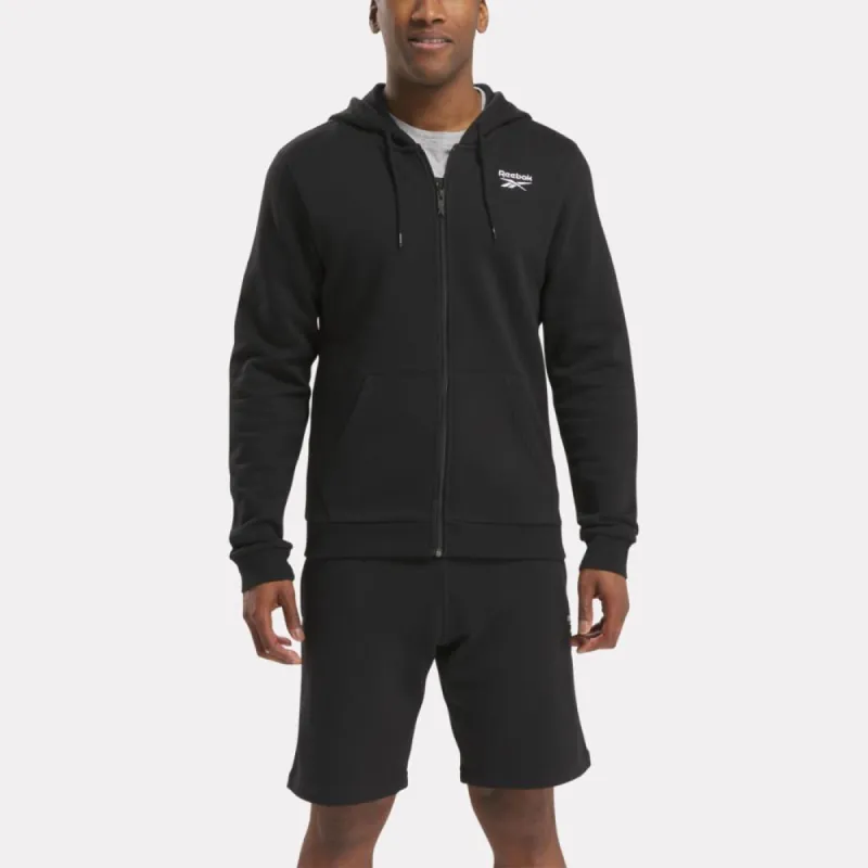 Reebok Apparel Men Reebok Identity Small Logo Fleece Full-Zip Hoodie BLACK sold by Reebok