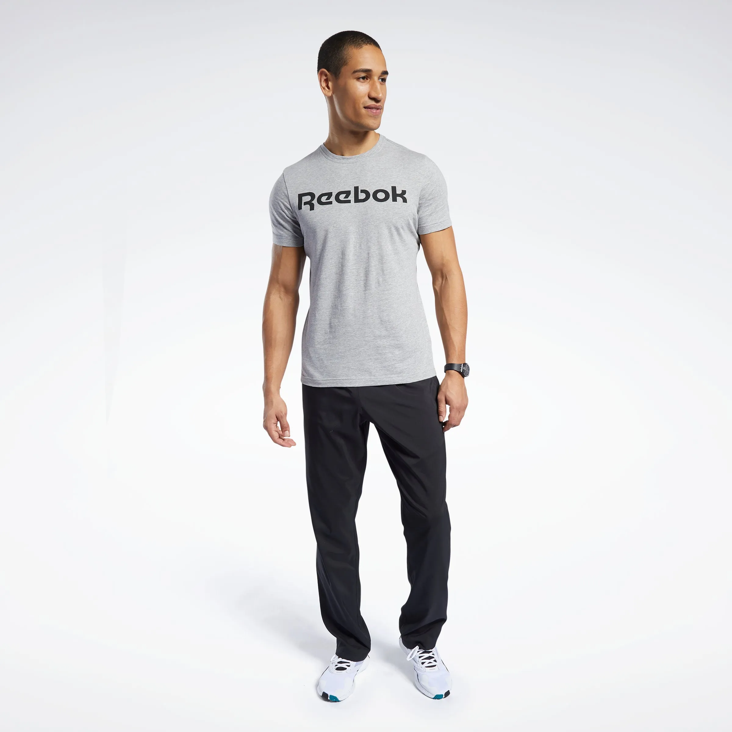 Reebok Apparel Men Graphic Series Linear Logo Tee Mgreyh sold by Reebok product image thumbnail 2