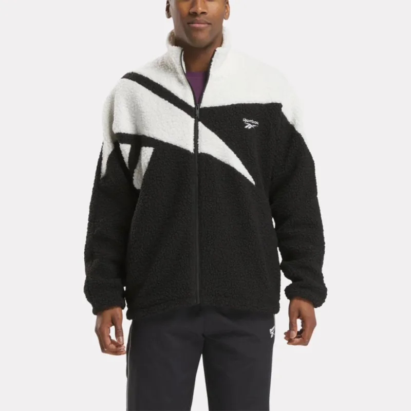 Reebok Apparel Men Vector Icon High-Pile Fleece Jacket BLACK sold by Reebok
