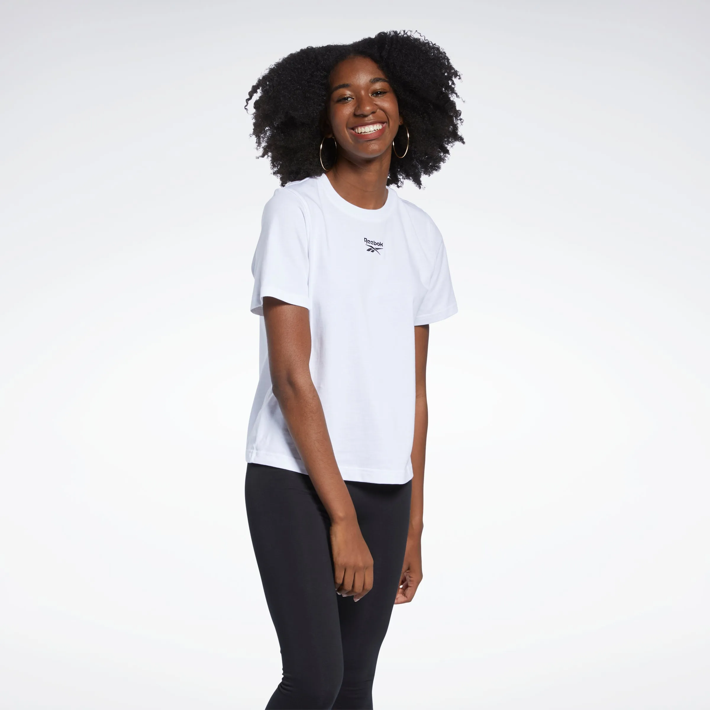 Reebok Apparel Women Reebok Classics Small Logo T-Shirt White/Black sold by Reebok