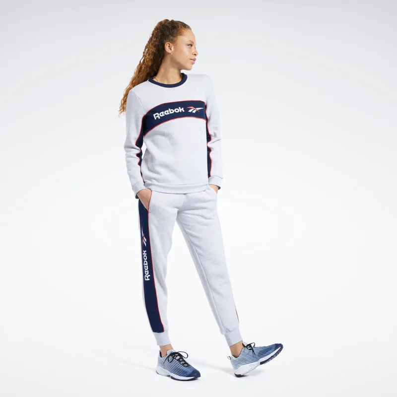 Reebok Apparel Women Classics Linear Fleece Crew Sweatshirt Lgreyh sold by Reebok