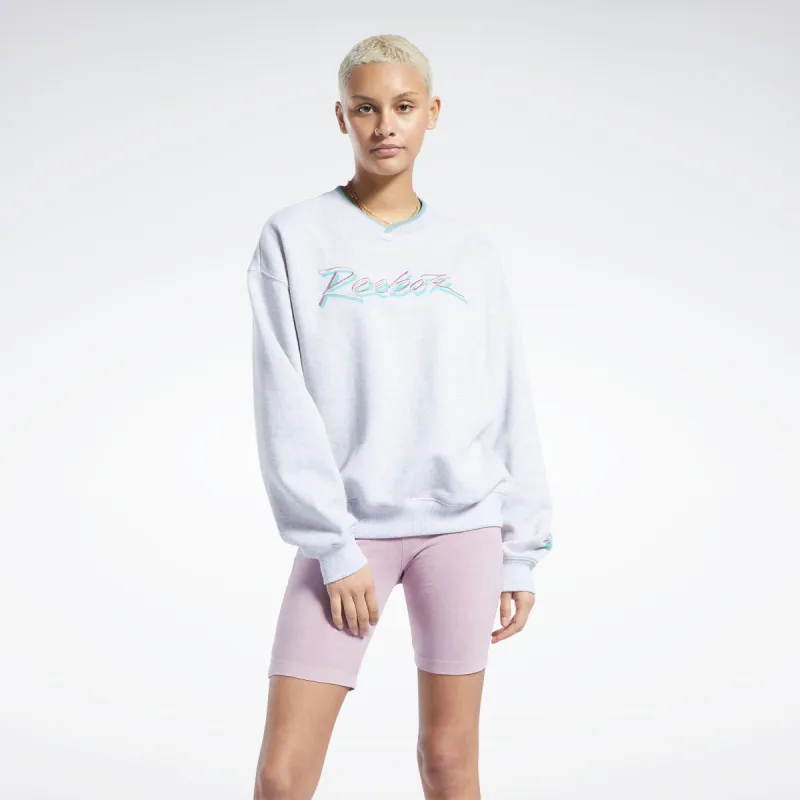 Reebok Apparel Women Classics Graphic Sweatshirt Lgreyh made by Reebok