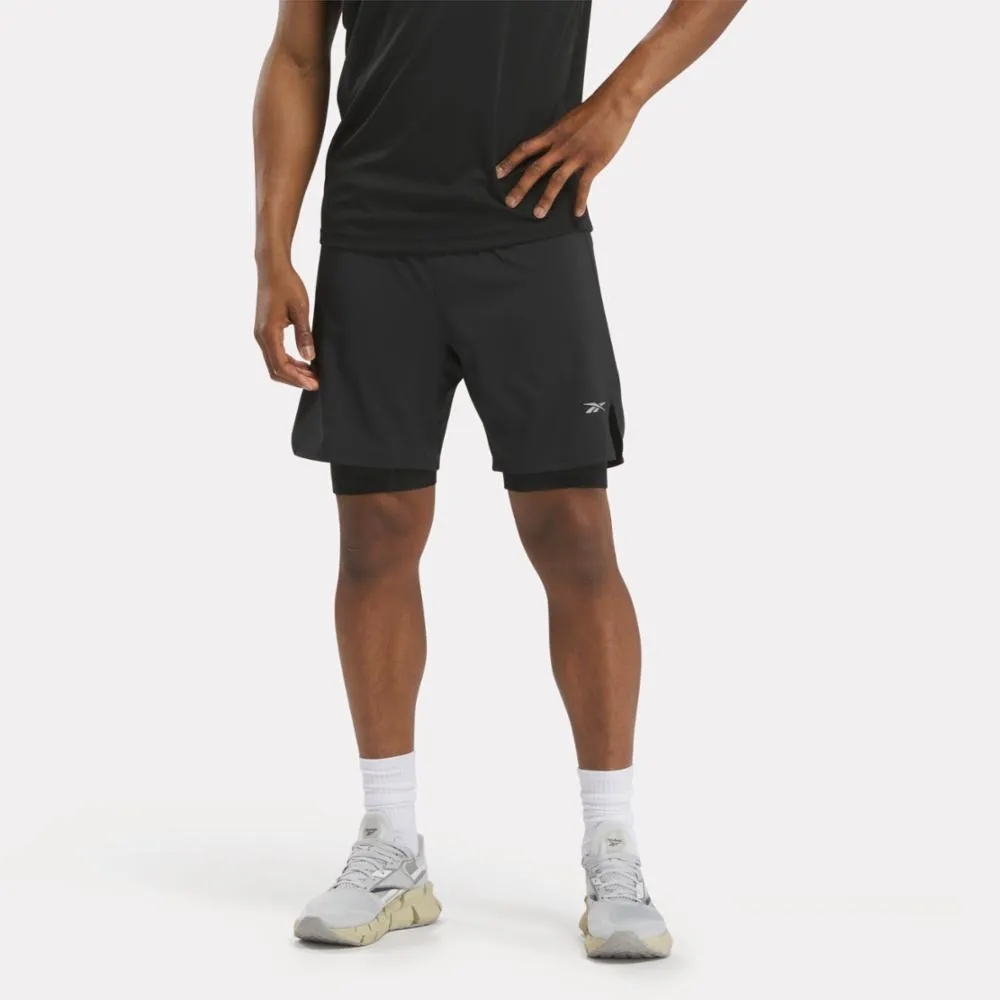 Reebok Apparel Men Running Two-in-One Shorts BLACK sold by Reebok