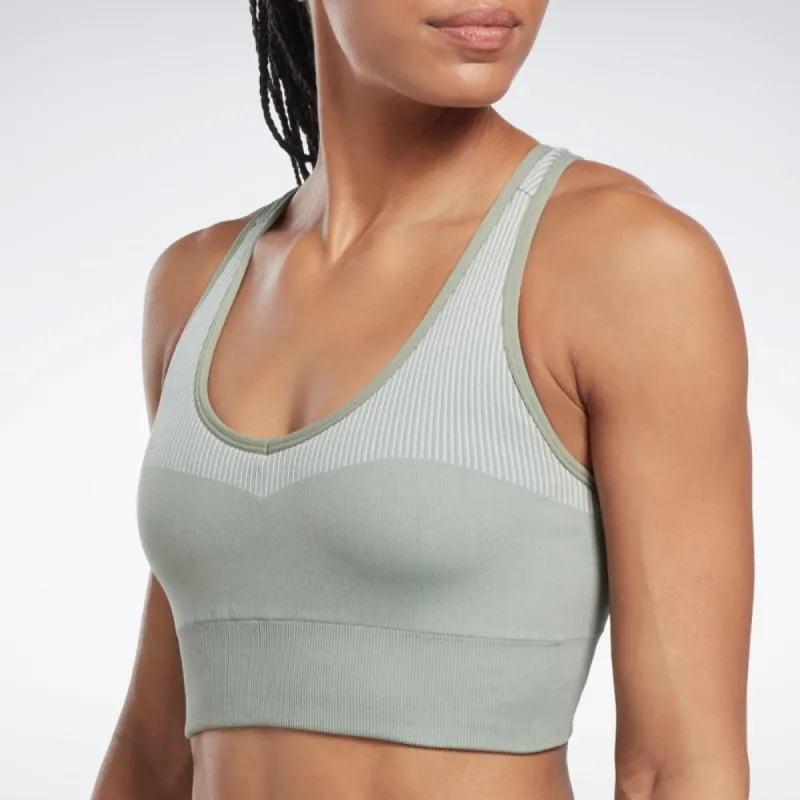 Reebok Apparel Women Yoga Seamless Sports Bra HARGRN made by Reebok