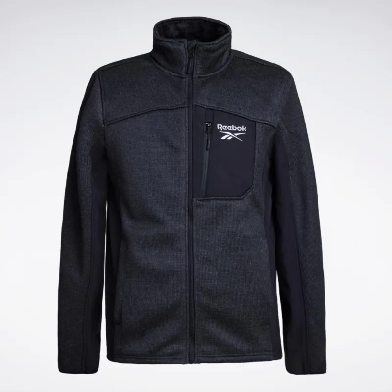Reebok Apparel Men Water-Resistant Knit Jacket BLACK HEATHER/BLACK sold by Reebok