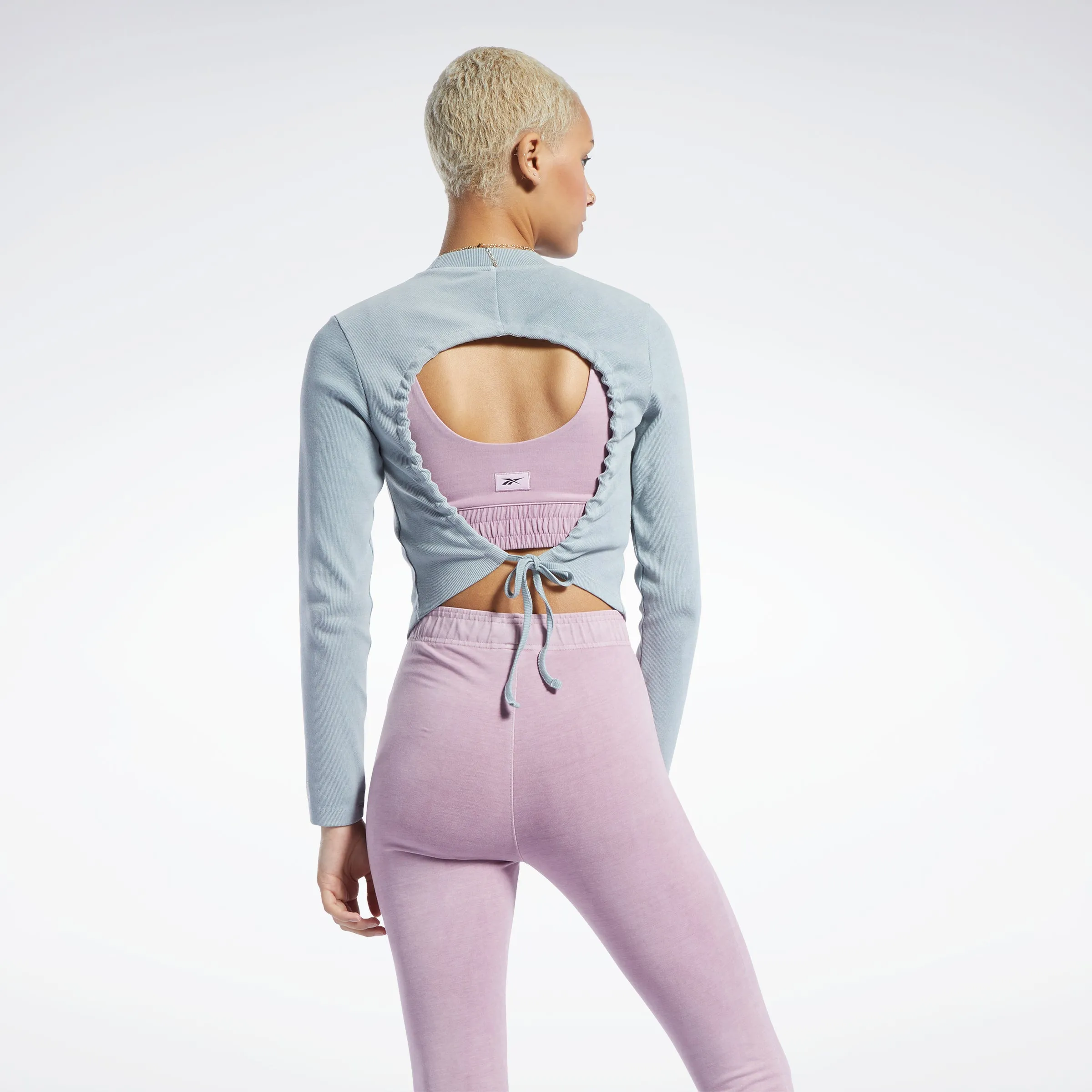 Reebok Apparel Women Classics Natural Dye Ribbed Long Sleeve Wrap Long-Sleeve Top Pugry3 sold by Reebok product image thumbnail 2