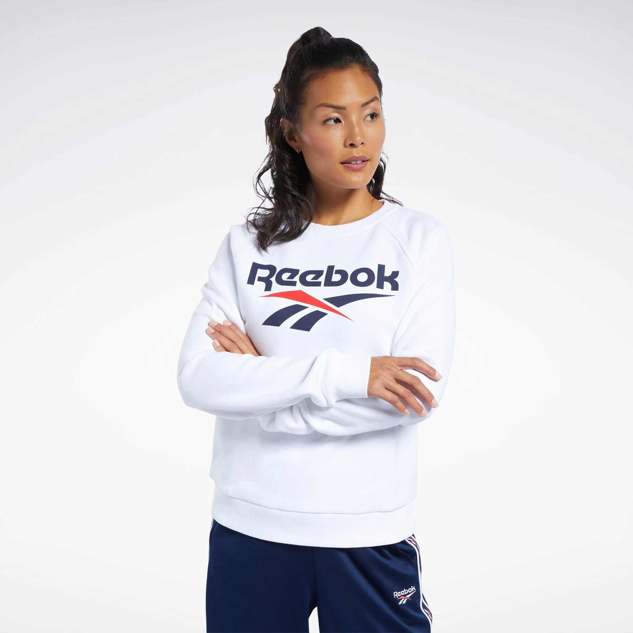 Reebok Apparel Women Classics Vector Crew Sweatshirt White sold by Reebok