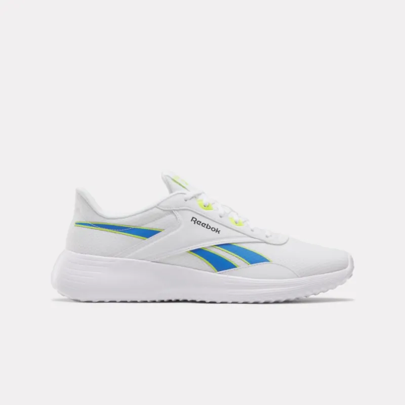 Reebok Footwear Men Reebok Lite 4 Shoes WHITE/KINETICBLUE/ACID YELLOW sold by Reebok