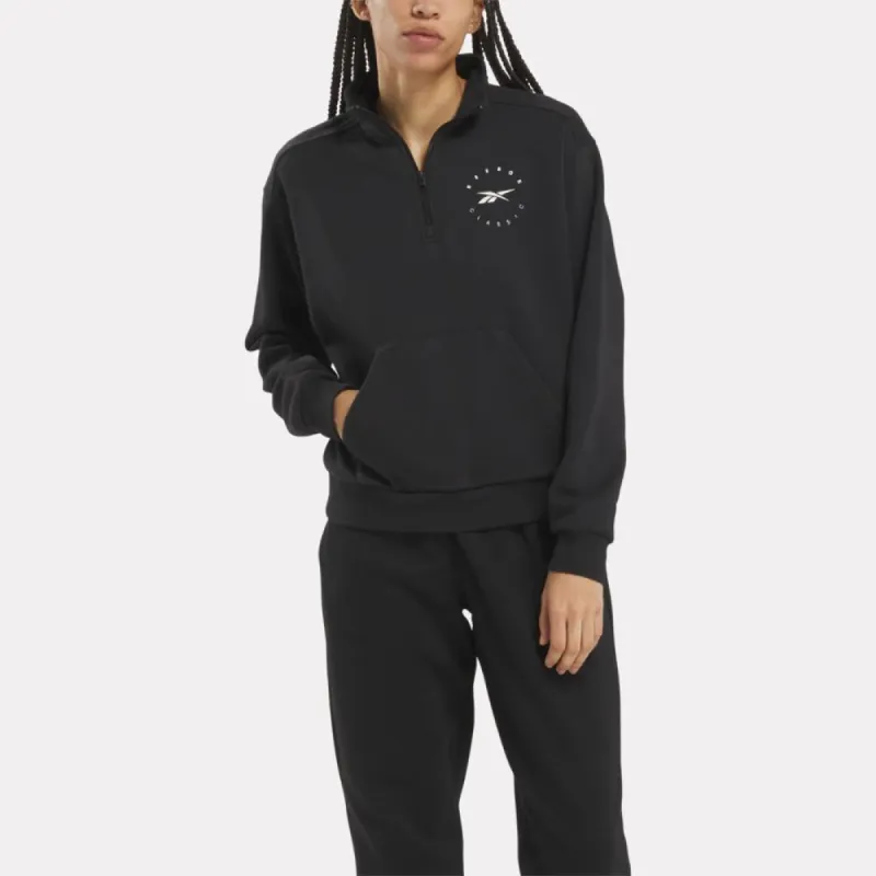 Reebok Apparel Women ID Energy Fleece Midlayer Top BLACK sold by Reebok