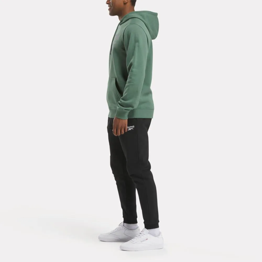 Reebok Apparel Men Reebok Identity Fleece Stacked Logo Pullover Hoodie ESCAPE GREEN sold by Reebok product image thumbnail 2