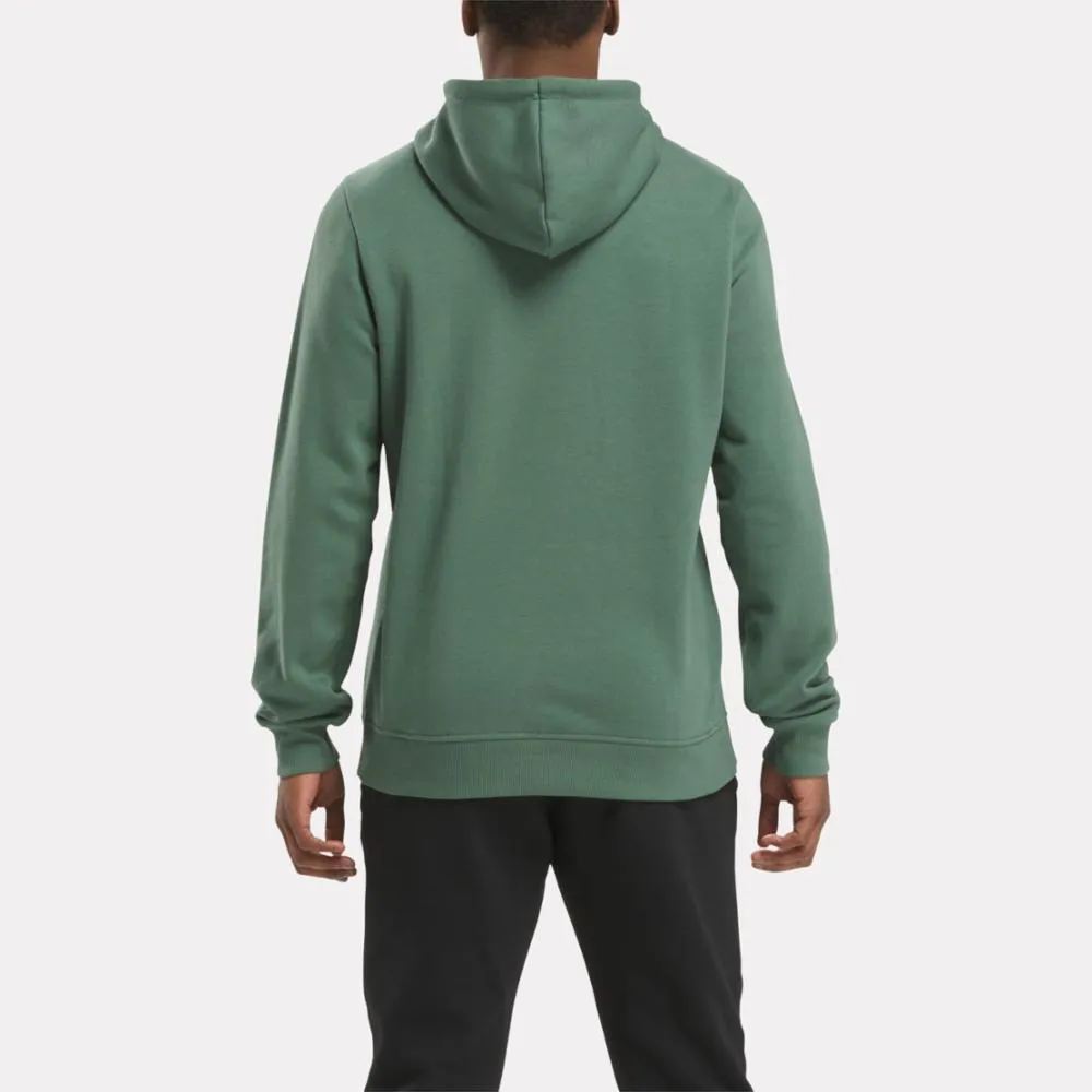 Reebok Apparel Men Reebok Identity Fleece Stacked Logo Pullover Hoodie ESCAPE GREEN sold by Reebok product image thumbnail 3