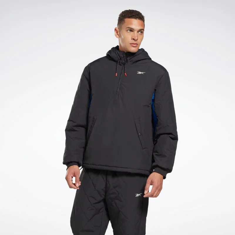 Reebok Apparel Men Thermowarm+Graphene Hooded Half-Zip Jacket Black sold by Reebok