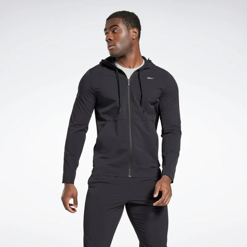 Reebok Apparel Men Performance Zip-Up Hooded Jacket Black sold by Reebok