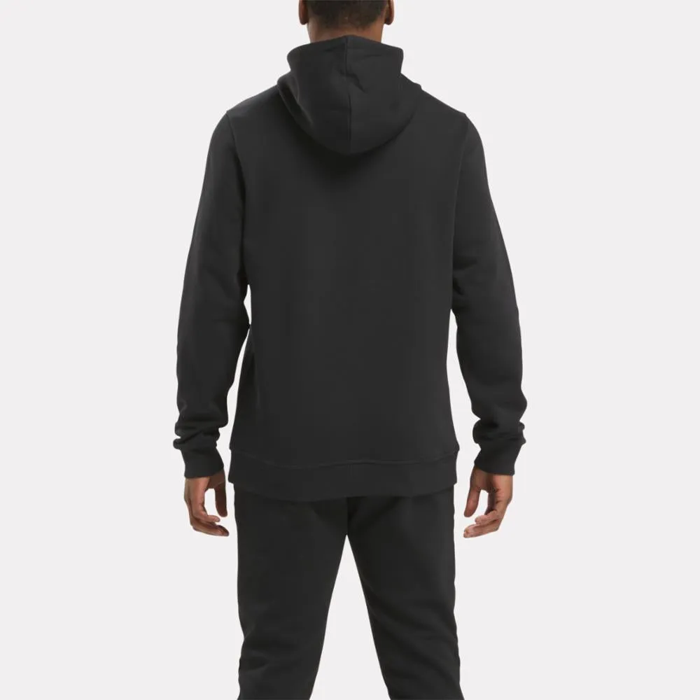 Reebok Apparel Men Reebok Identity Fleece Stacked Logo Pullover Hoodie BLACK/BOUNDLESS BLUE sold by Reebok product image thumbnail 3