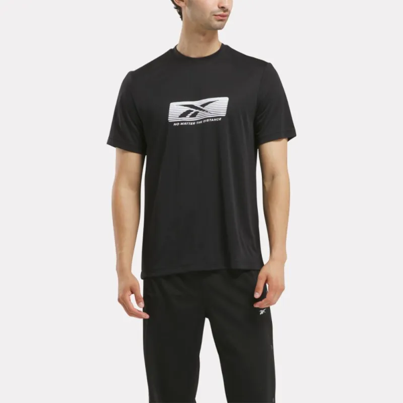Reebok Apparel Men No Matter the Distance Graphic T-Shirt BLACK made by Reebok