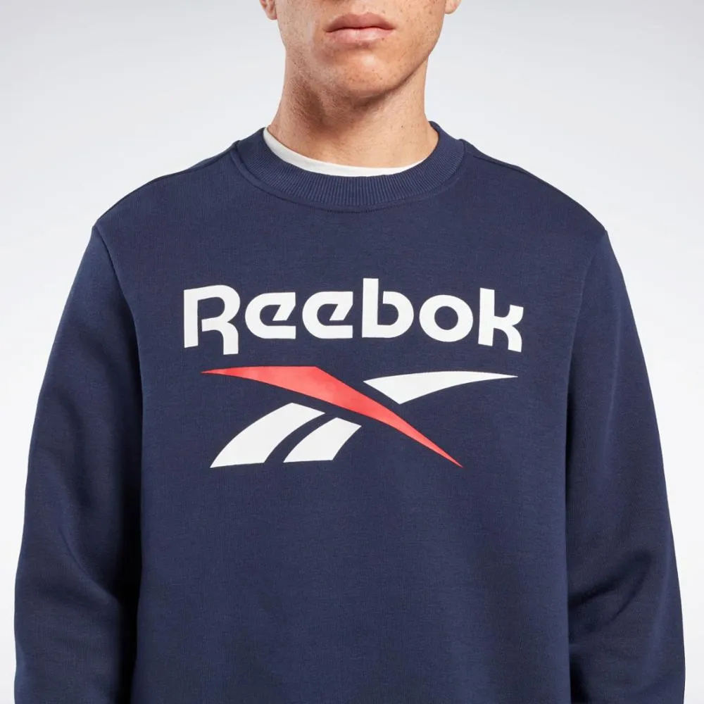 Reebok Apparel Men Reebok Identity Fleece Stacked Logo Sweatshirt VECTOR NAVY sold by Reebok product image thumbnail 4