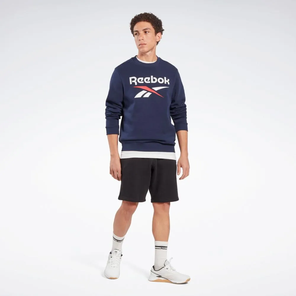 Reebok Apparel Men Reebok Identity Fleece Stacked Logo Sweatshirt VECTOR NAVY sold by Reebok product image thumbnail 2