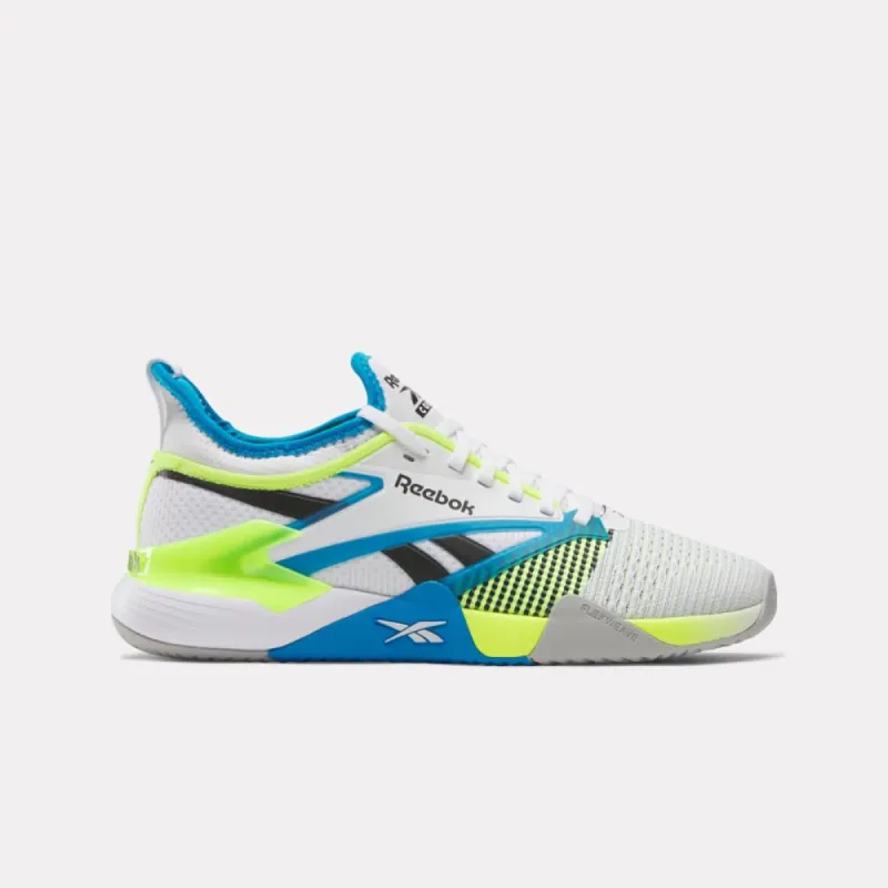 Reebok Footwear Men Nano Court Training Shoes WHITE/DIGITAL LIME/AQUA sold by Reebok