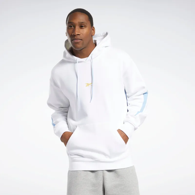 Reebok Apparel Men Basketball Back Vector Fleece Hoodie White sold by Reebok