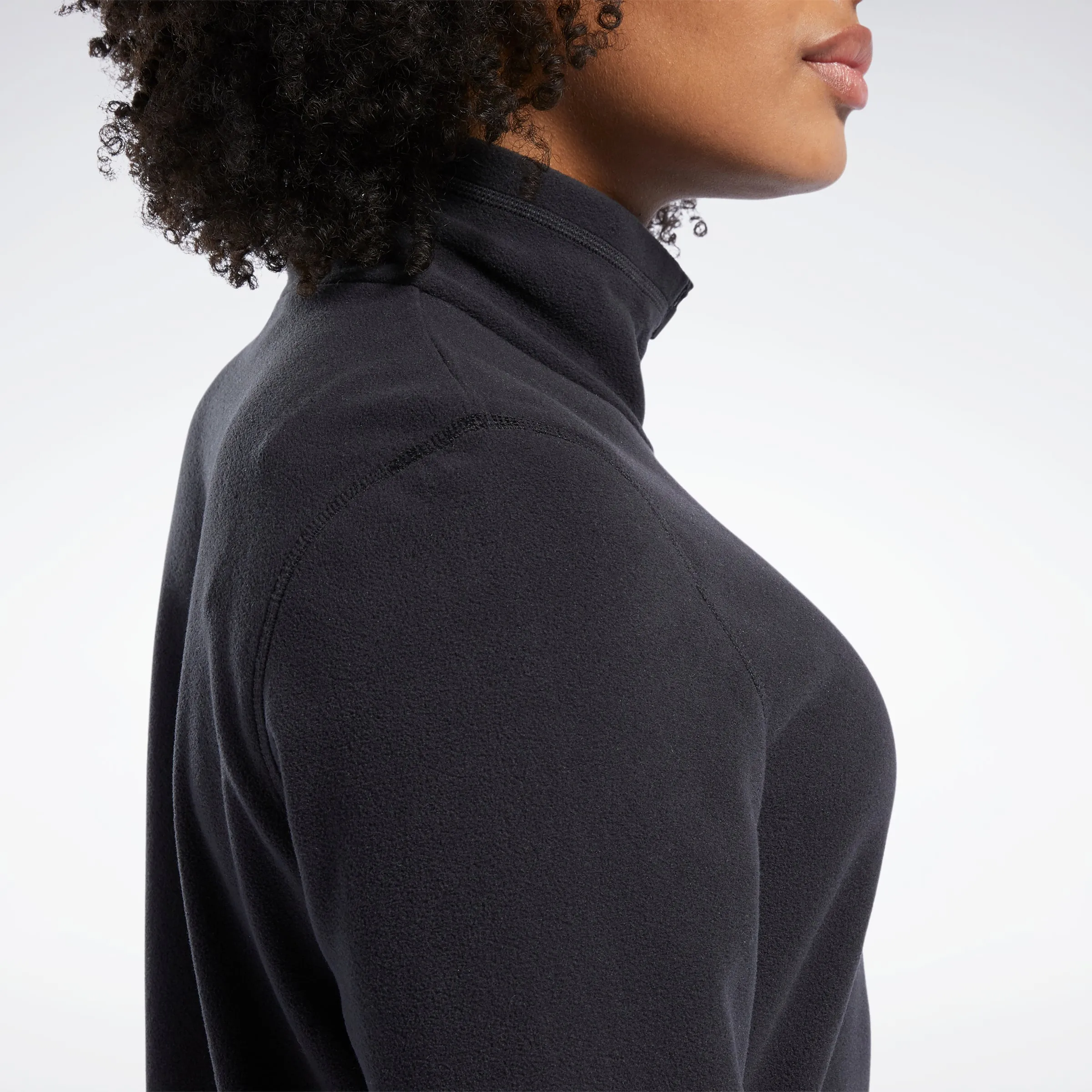 Reebok Apparel Women Outerwear Fleece Quarter-Zip Jacket Black sold by Reebok product image thumbnail 5