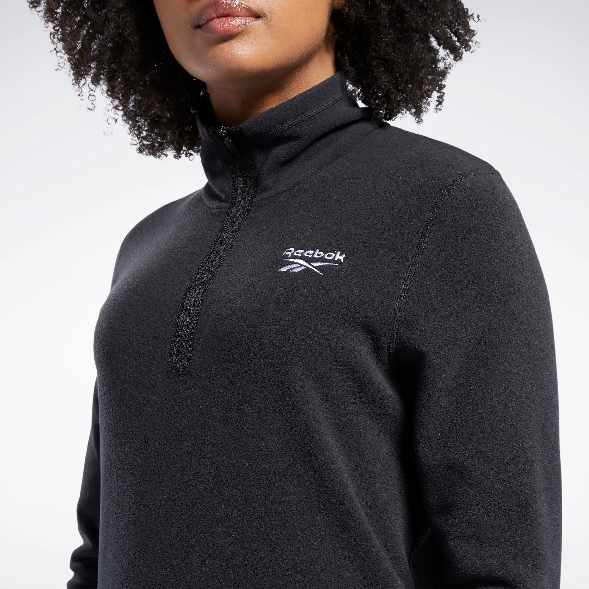 Reebok Apparel Women Outerwear Fleece Quarter-Zip Jacket Black sold by Reebok product image thumbnail 4