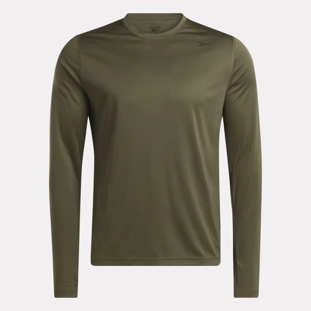 Reebok Apparel Men Training Long Sleeve Tech T-Shirt ARMY GREEN sold by Reebok product image thumbnail 4