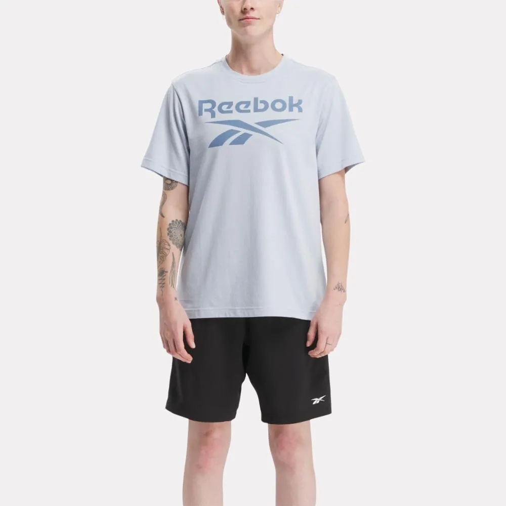 Reebok Apparel Men Reebok Identity Big Stacked Logo T-Shirt PALBLU sold by Reebok