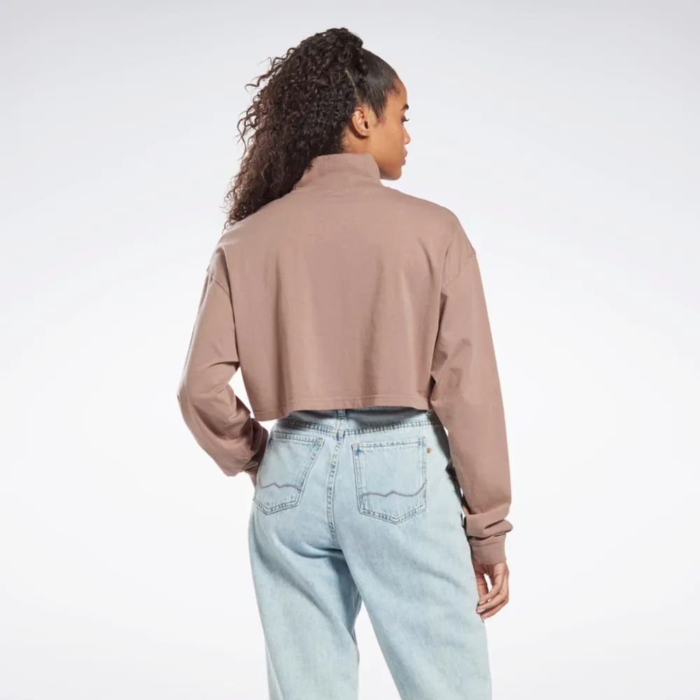 Reebok Apparel Women Reebok Classics Cotton Long Sleeve Top TAUPE sold by Reebok product image thumbnail 3