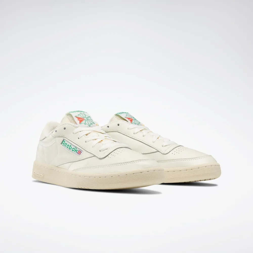 REEBOK FOOTWEAR UNISEX Club C 85 Vintage Shoes TOP-CHALK/PAPERWHT/GLEN GREEN sold by Reebok product image thumbnail 3