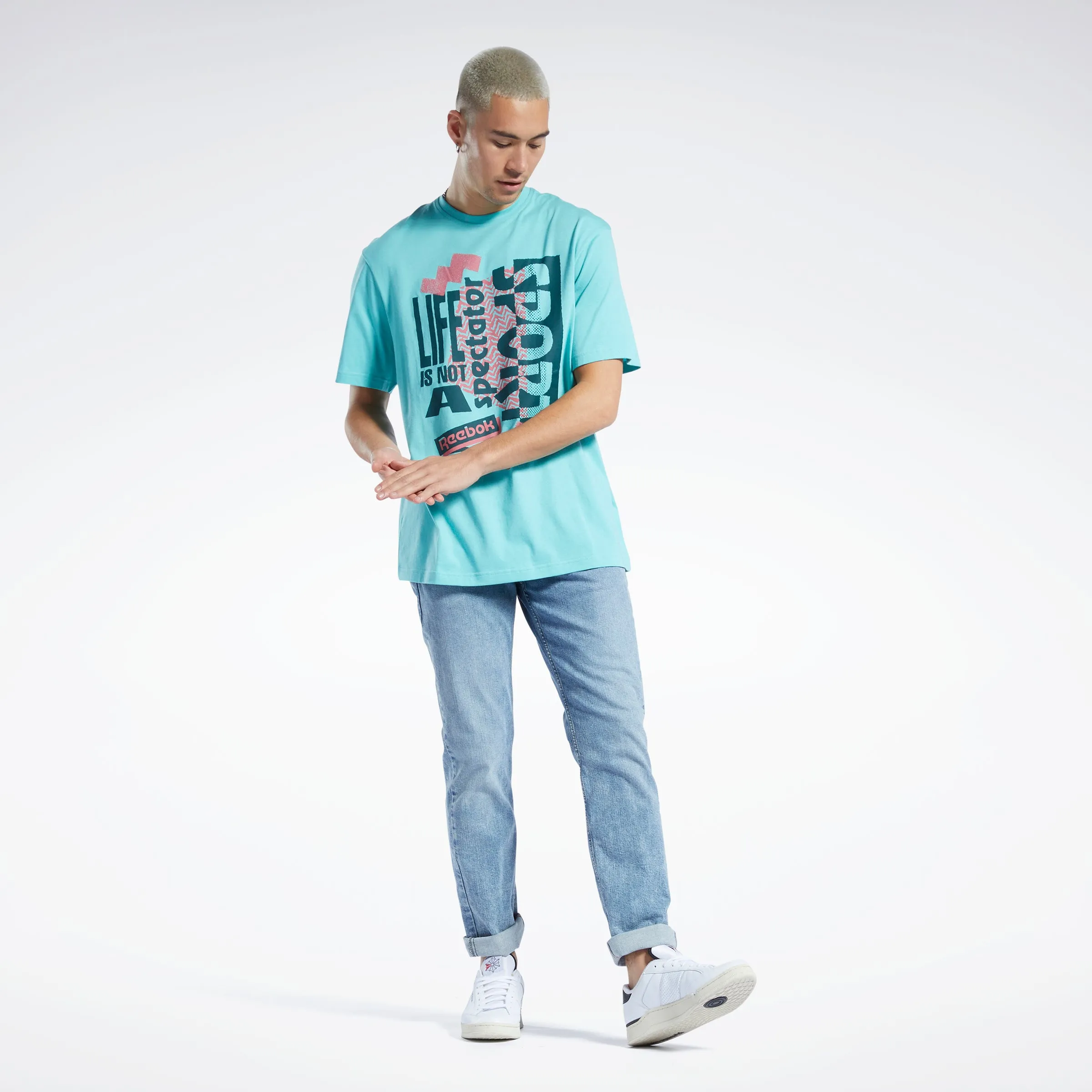Reebok Apparel Men Graphic Series Spectator Sport Vibe T-Shirt Semi Classic Teal sold by Reebok product image thumbnail 2