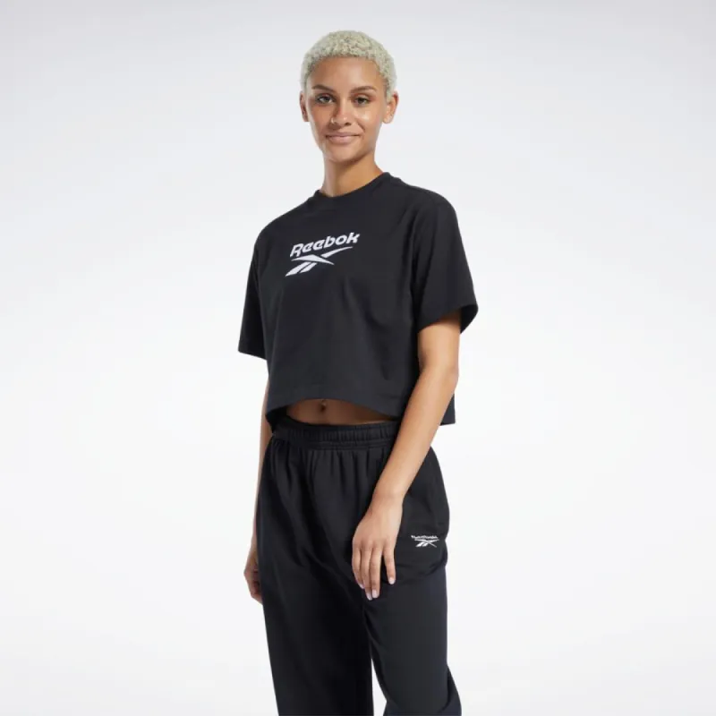 Reebok Apparel Women Classics Big Logo Cropped T-Shirt BLACK sold by Reebok