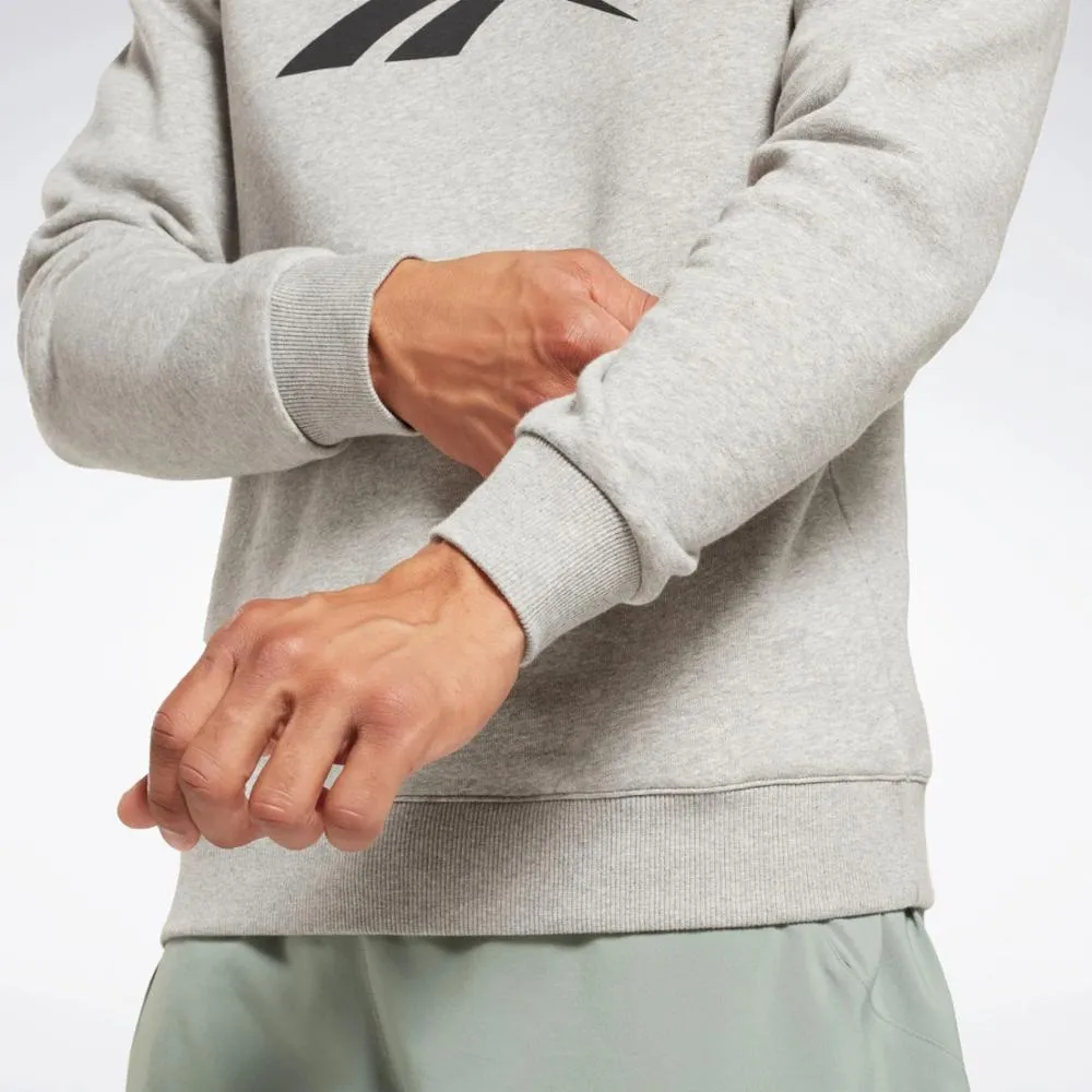 Reebok Apparel Men Reebok Identity Fleece Stacked Logo Sweatshirt MEDIUM GREY HEATHER sold by Reebok product image thumbnail 4