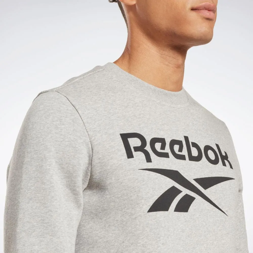 Reebok Apparel Men Reebok Identity Fleece Stacked Logo Sweatshirt MEDIUM GREY HEATHER sold by Reebok product image thumbnail 3
