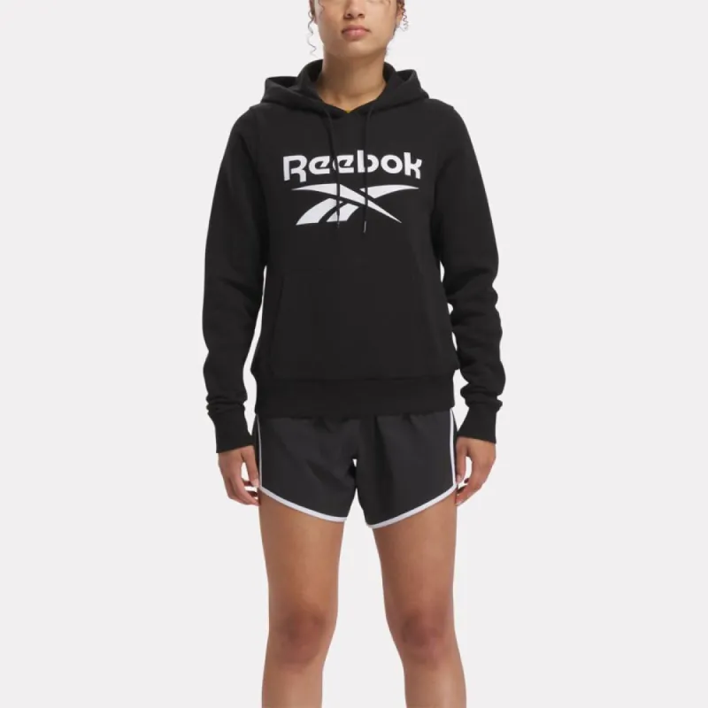 Reebok Apparel Women Reebok Identity Big Logo Fleece Hoodie BLACK made by Reebok