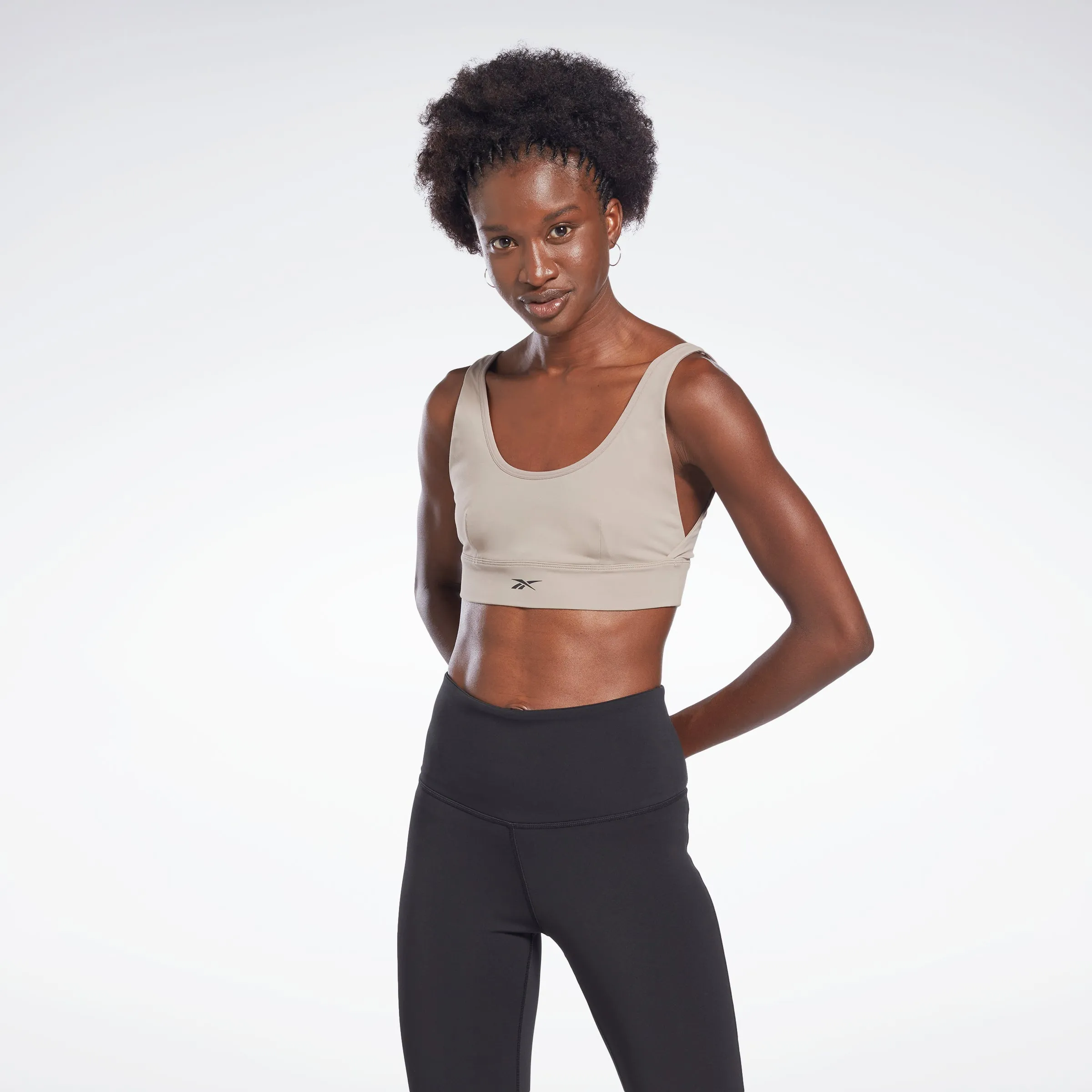 Reebok Apparel Women Studio Reebok Stripped Minimalist Bra Bougry sold by Reebok