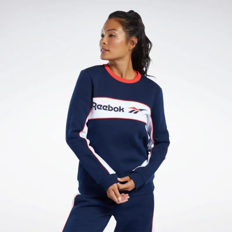 Reebok Apparel Women CL F LINEAR CREW CONAVY made by Reebok