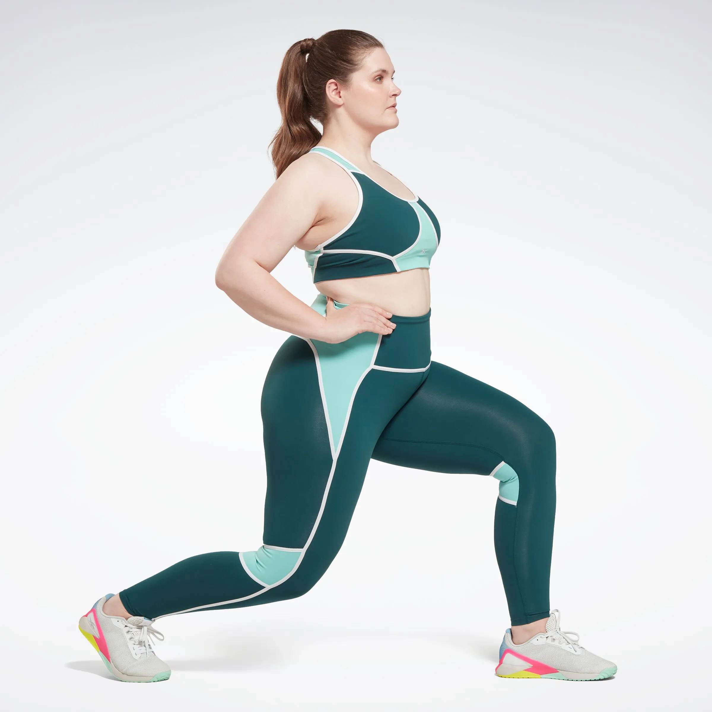 Reebok Apparel Women Lux Racer Colorblocked Padded Bra (Plus Size) Forgrn sold by Reebok product image thumbnail 2