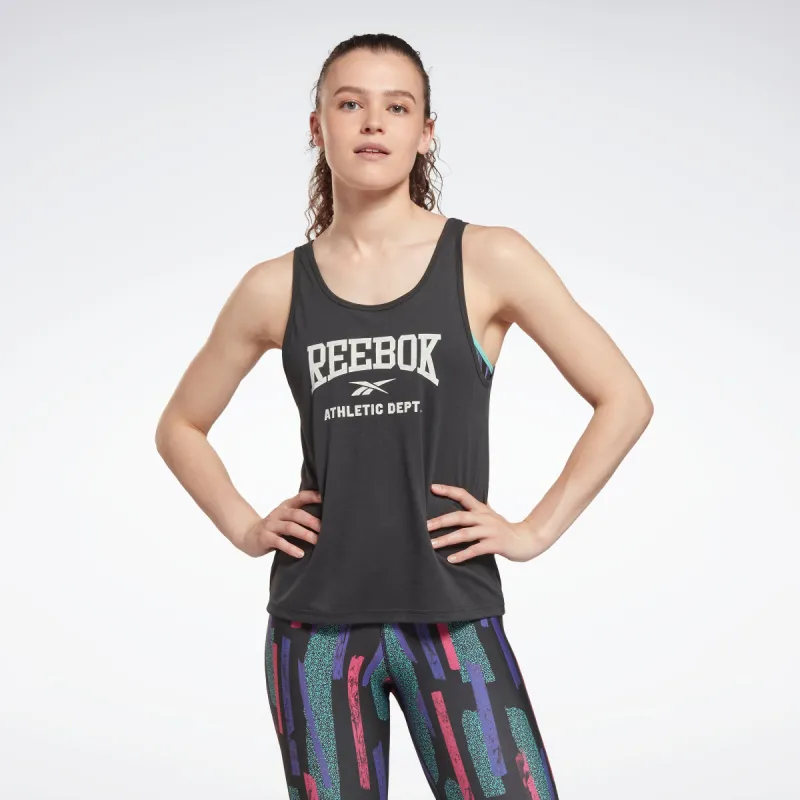 Reebok Apparel Women Workout Ready Supremium Graphic Tank Top Nghblk sold by Reebok