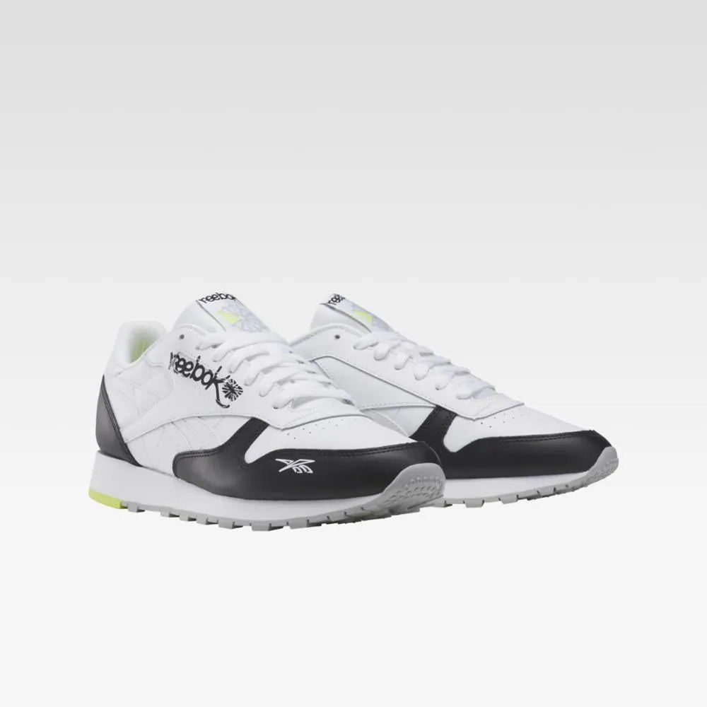 Reebok Footwear Men Classic Leather Shoes CBLACK/FTWWHT/ACIYEL sold by Reebok product image thumbnail 2