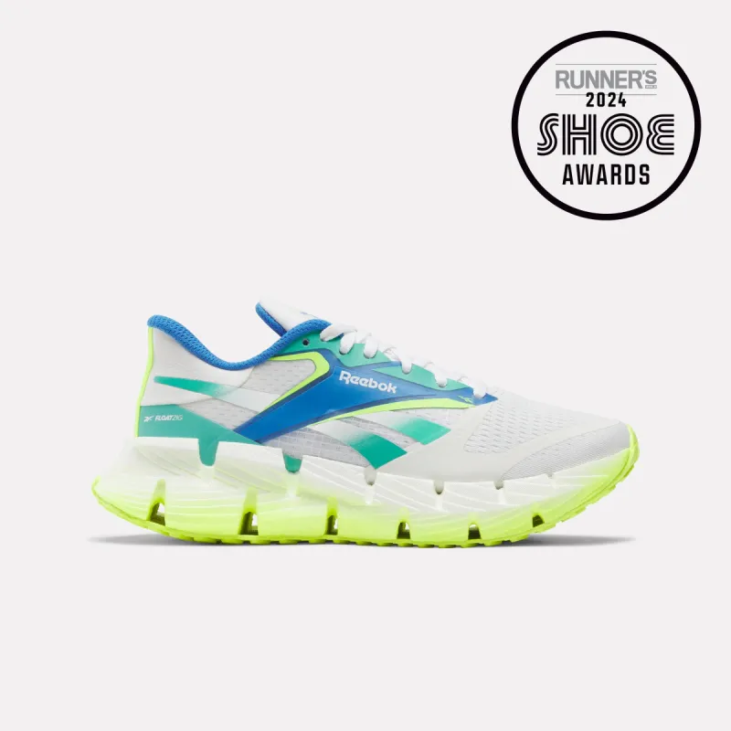 Reebok Footwear Women FloatZig 1 Running Shoes WHITE/UNLEASHED GREEN/DIGITAL made by Reebok