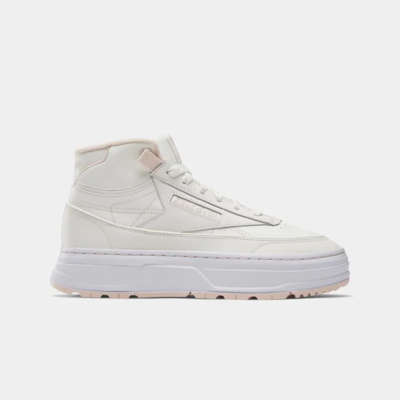 Reebok Footwear Women Club C Geo Mid Women's Shoes CHALK/CHALK/POSSIBLY PNK sold by Reebok