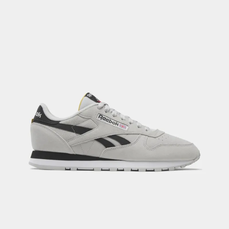 Reebok Footwear Men Classic Leather Shoes STEELY FOG /CORE BLK/RETRO GLD sold by Reebok
