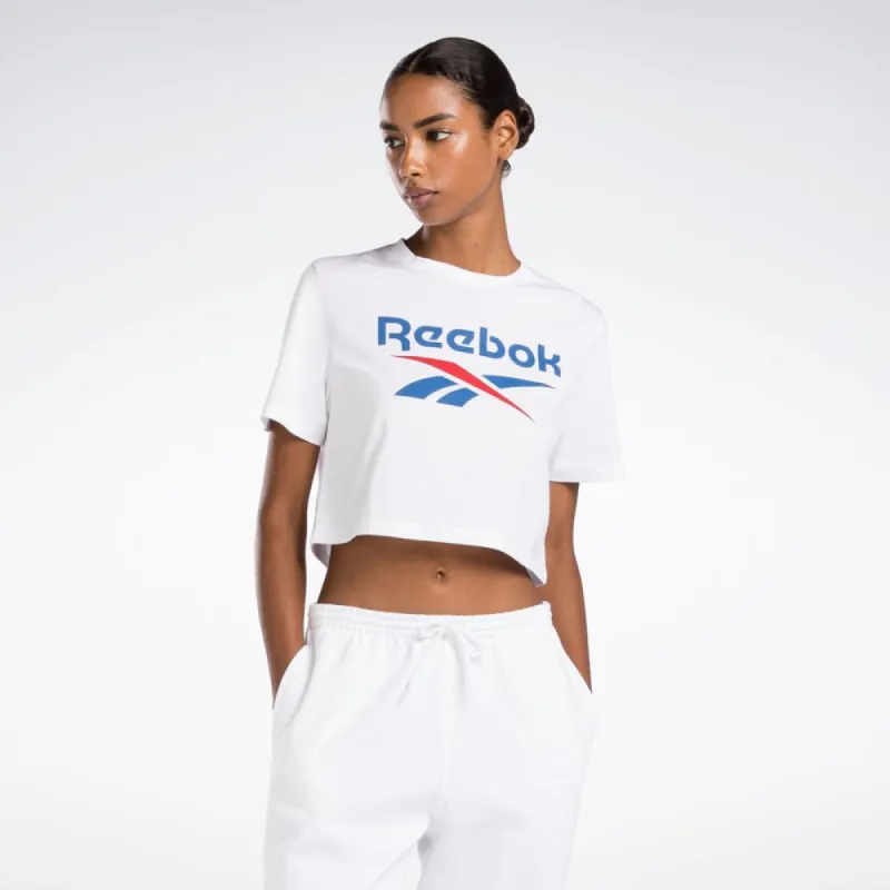Reebok Apparel Women Reebok Identity Big Logo Cropped T-Shirt WHITE sold by Reebok