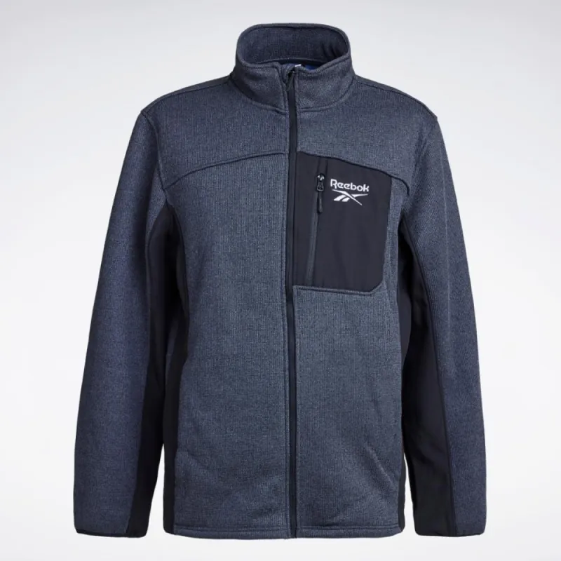 Reebok Apparel Men Water-Resistant Knit Jacket CHARCOAL HEATHER/BLACK sold by Reebok