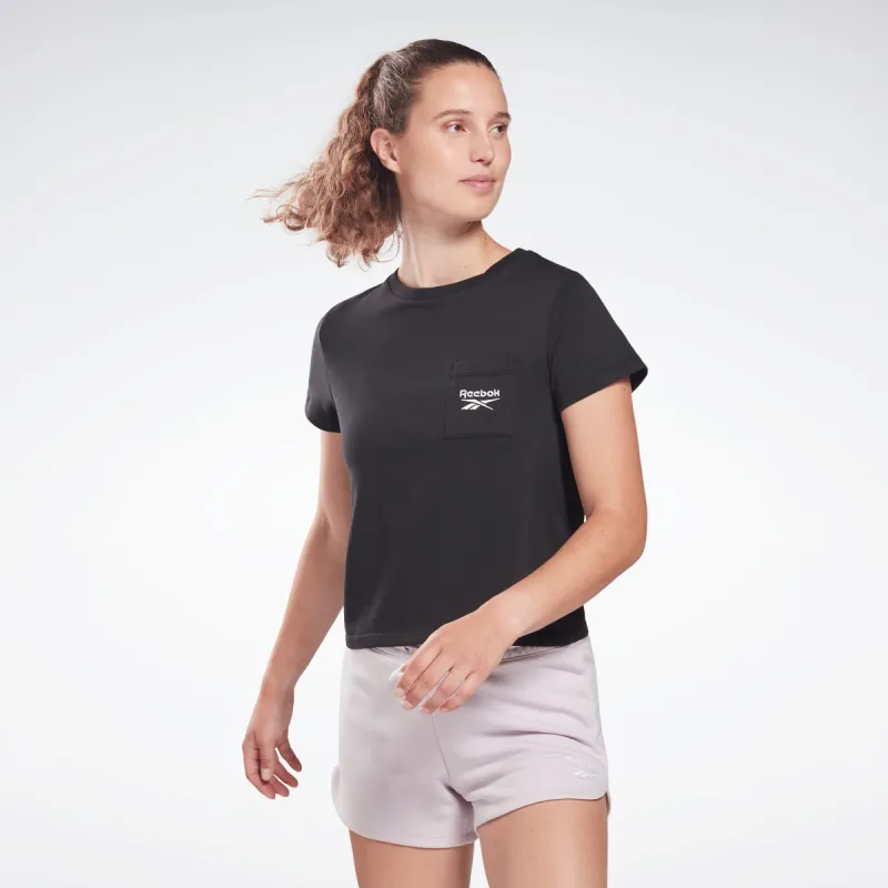 Reebok Apparel Women Reebok Identity Pocket T-Shirt Black sold by Reebok